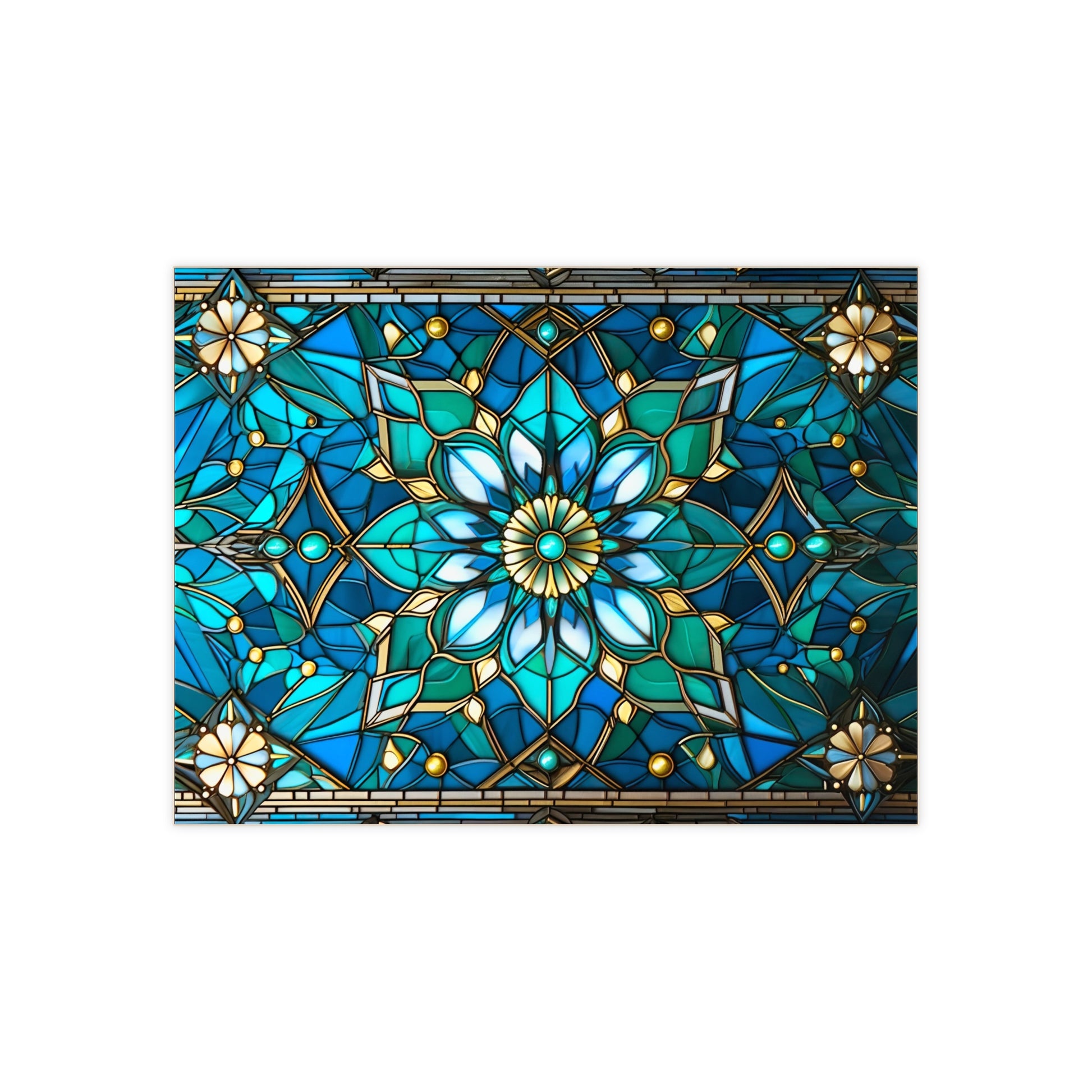 Stained Glass Ceramic Photo Tile, Home Decor, Wall Art, Gift Idea, Decorative Accent, Vintage Mosaic Style
