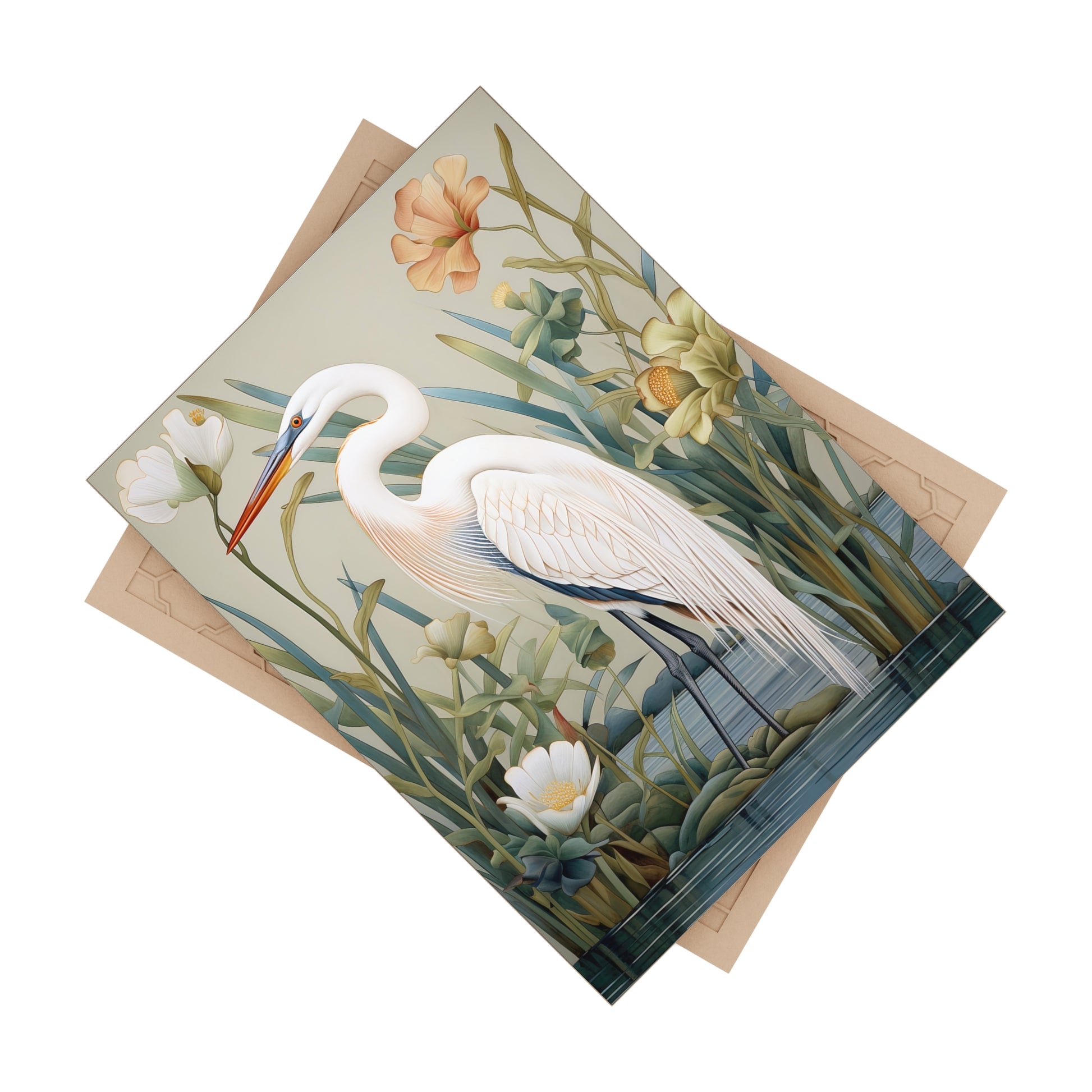 Elegant Heron Ceramic Photo Tile, Home Decor, Wall Art, Gift Idea, Nature Lover's Gift, Spring Decor