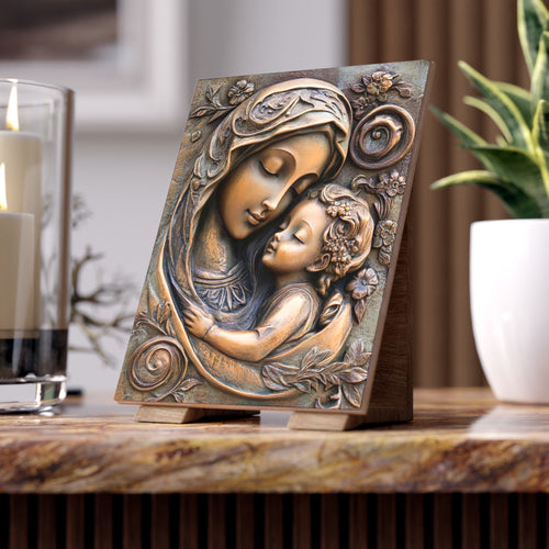 Ceramic Photo Tile, Artistic Wall Decor, Gift for Mothers Day, Family Keepsake, Love in Art, Home Decor Accent 6''x8''