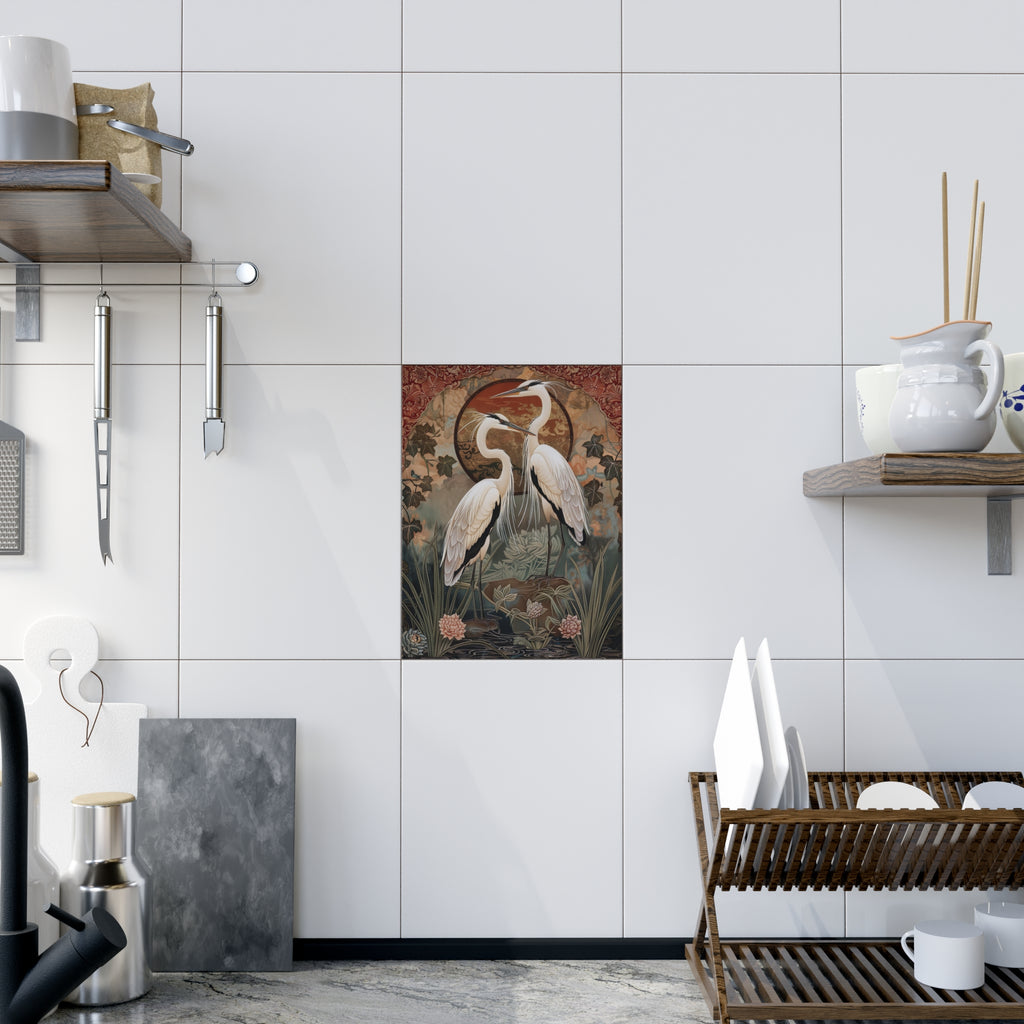 Elegant Ceramic Photo Tile - Unique Wall Art, Home Decor, Gift for Nature Lovers, Bird-Themed Gift, Art for Special Occasions