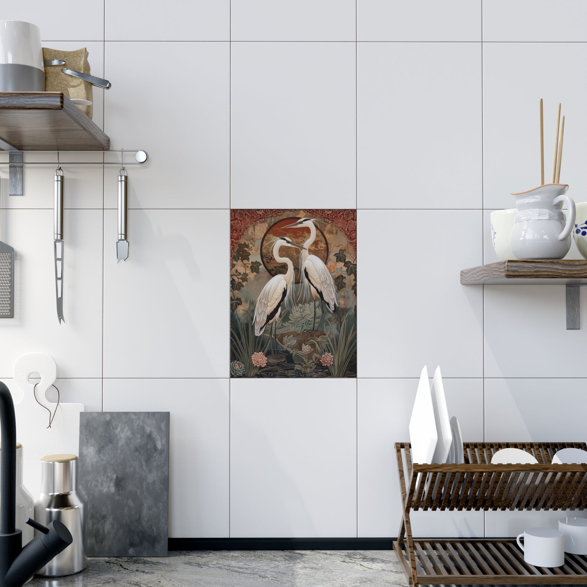 Elegant Ceramic Photo Tile - Unique Wall Art, Home Decor, Gift for Nature Lovers, Bird-Themed Gift, Art for Special Occasions