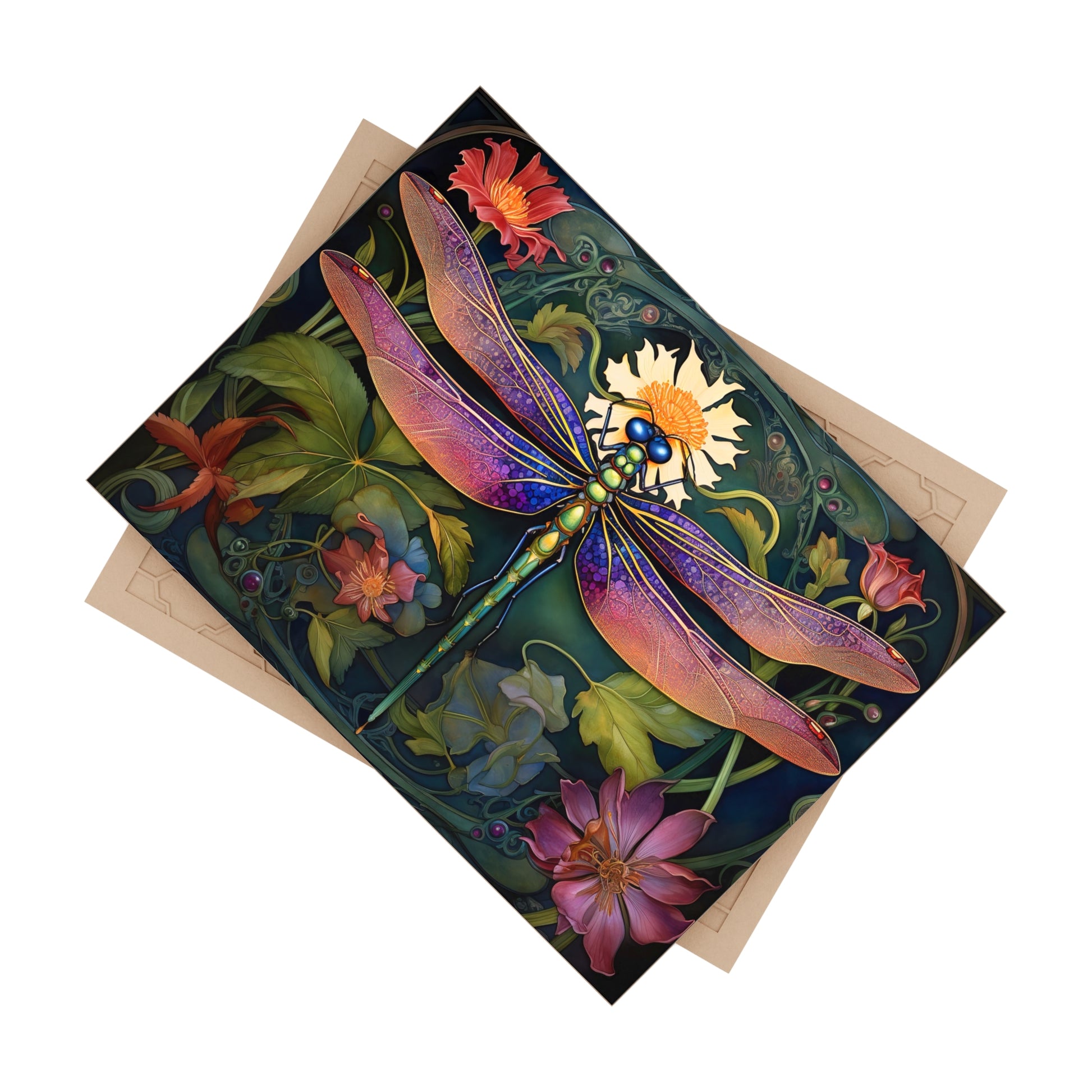 Stunning Dragonfly Ceramic Photo Tile - Home Decor, Nature Art, Gift for Nature Lovers, Wall Art, Floral Tile