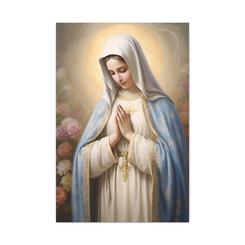 Blessed Virgin Mary  Print on canvas, Watercolor art,  Catholic art, Christian art Girls 24''x36''