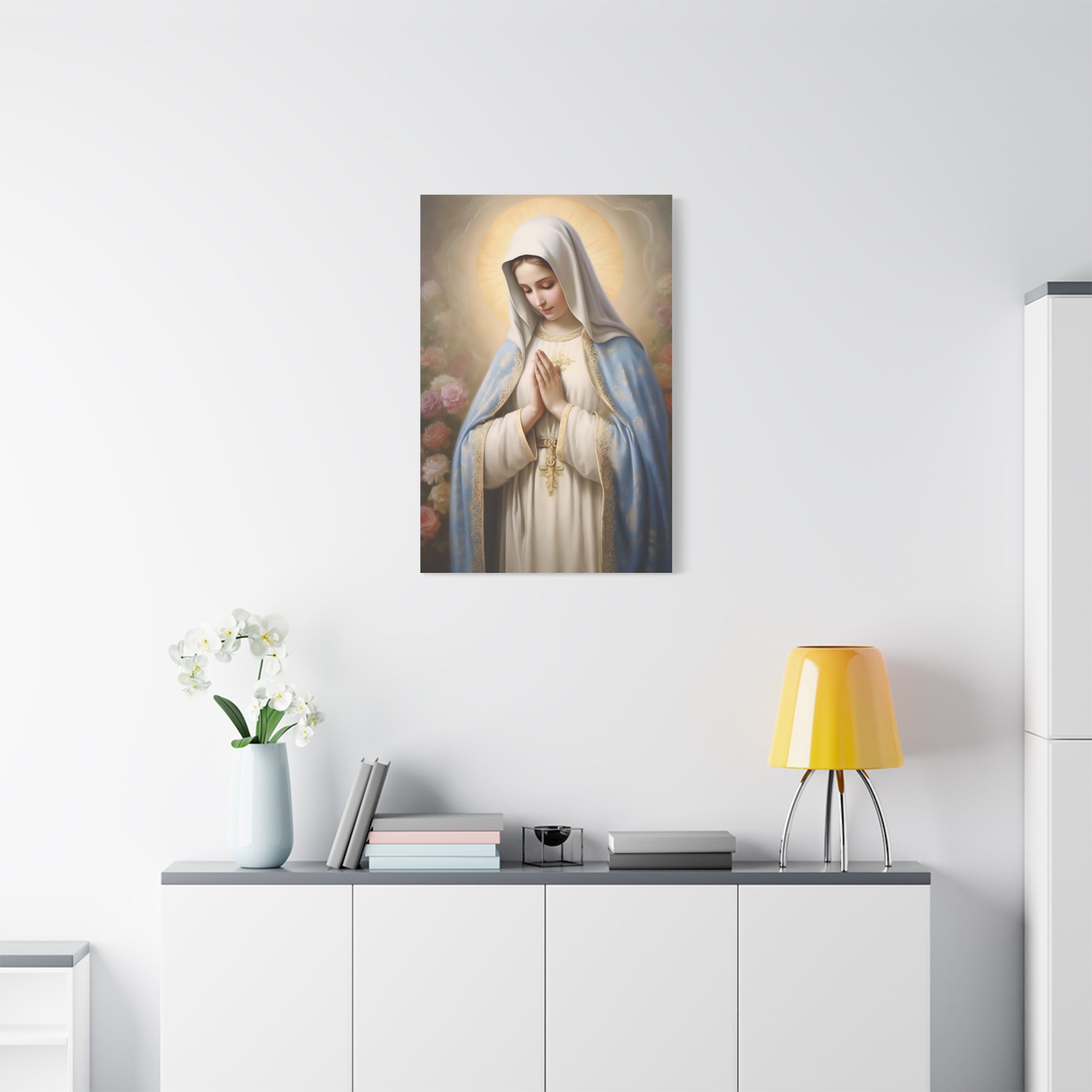Blessed Virgin Mary  Print on canvas, Watercolor art,  Catholic art, Christian art Girls 24''x36''