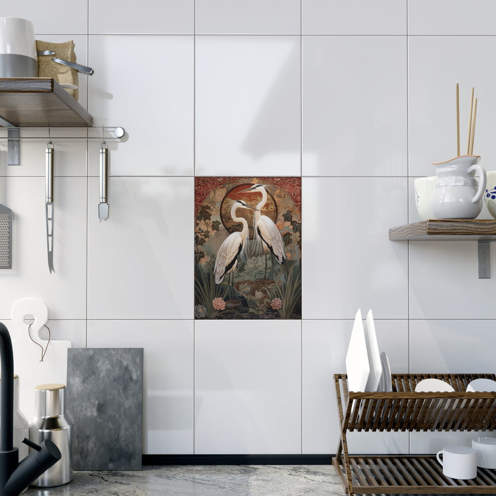 Elegant Ceramic Photo Tile - Unique Wall Art, Home Decor, Gift for Nature Lovers, Bird-Themed Gift, Art for Special Occasions
