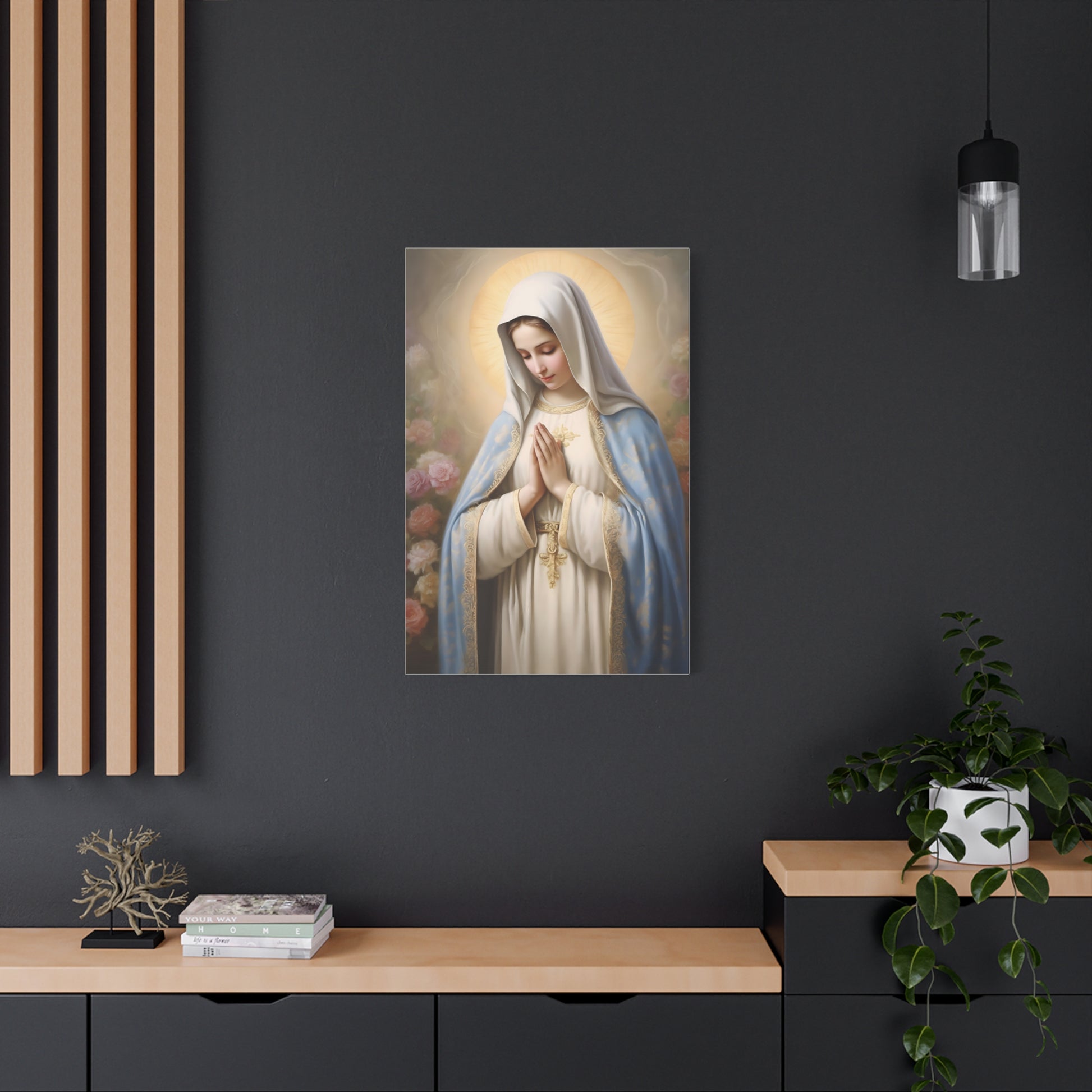 Blessed Virgin Mary  Print on canvas, Watercolor art,  Catholic art, Christian art Girls 24''x36''