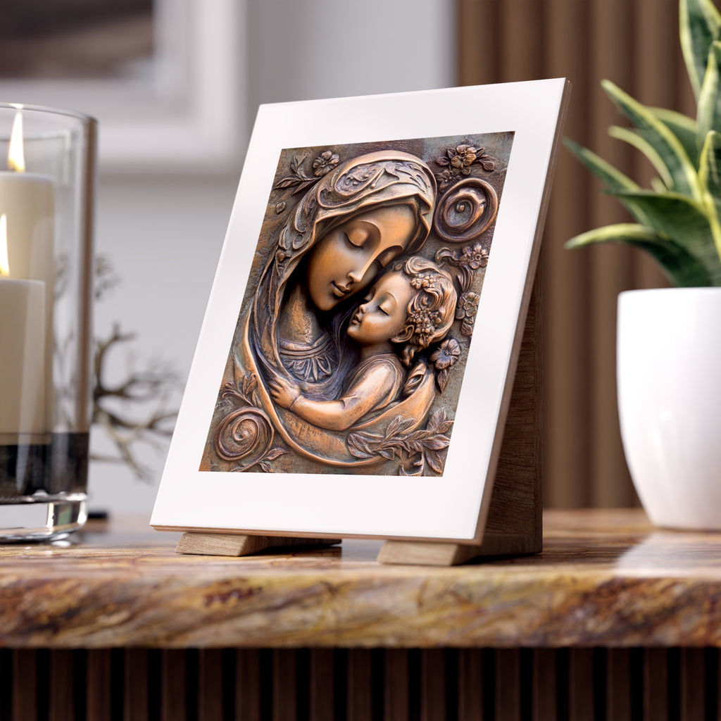 Ceramic Photo Tile, Artistic Wall Decor, Gift for Mothers Day, Family Keepsake, Love in Art, Home Decor Accent 6''x8''