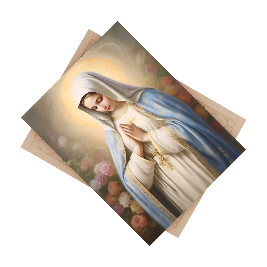 Religious Ceramic Photo Tile, Virgin Mary Tile Decor, Spiritual Home Decor, Gift for Christians, Catholic Prayer Wall Art
