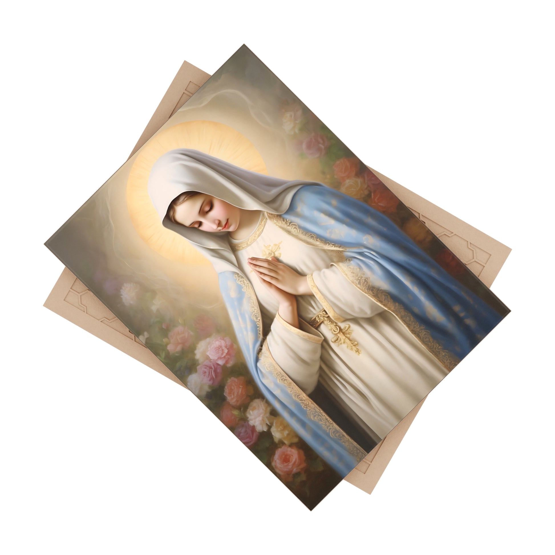 Religious Ceramic Photo Tile, Virgin Mary Tile Decor, Spiritual Home Decor, Gift for Christians, Catholic Prayer Wall Art