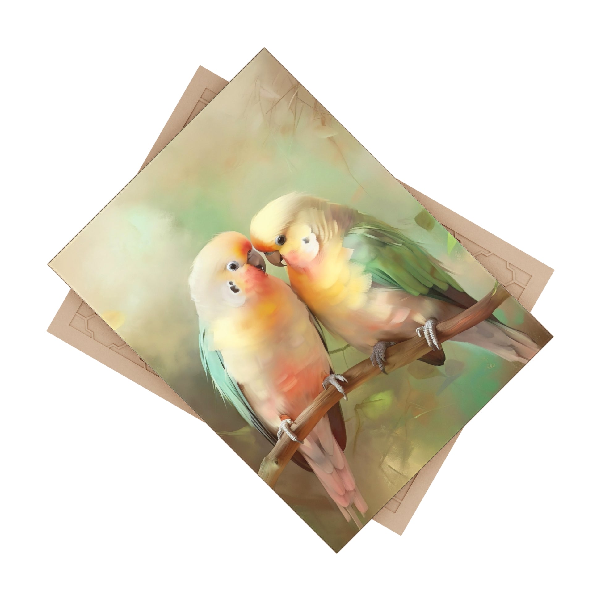 Charming Bird Couple Ceramic Photo Tile, Bird Lovers Gift, Home Decor, Anniversary Present, Nature Art, Eco-Friendly Art Piece